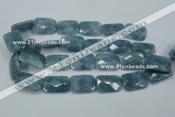 CEQ237 15.5 inches 22*30mm faceted rectangle blue sponge quartz beads