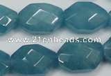 CEQ245 15.5 inches 15*22mm faceted octagonal blue sponge quartz beads