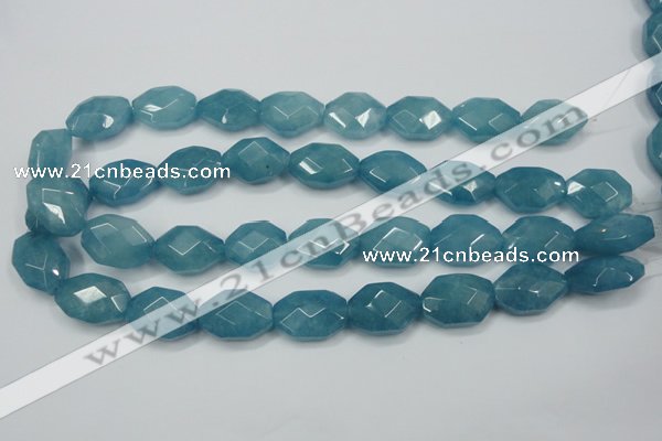 CEQ245 15.5 inches 15*22mm faceted octagonal blue sponge quartz beads