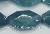 CEQ248 15.5 inches 20*35mm faceted octagonal blue sponge quartz beads