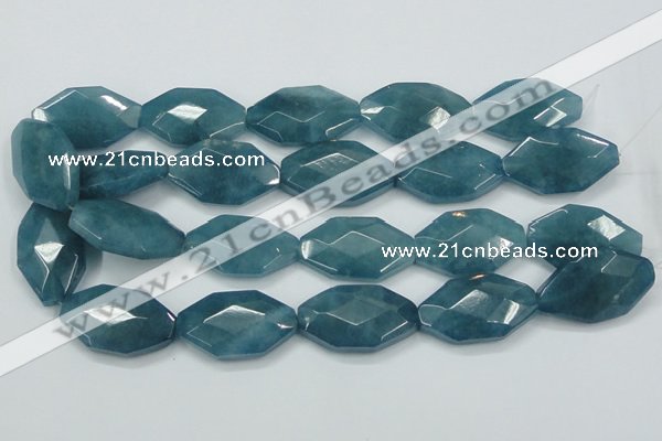 CEQ248 15.5 inches 20*35mm faceted octagonal blue sponge quartz beads