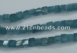 CEQ250 15.5 inches 4*4mm cube blue sponge quartz beads