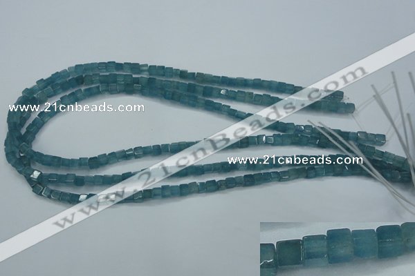 CEQ250 15.5 inches 4*4mm cube blue sponge quartz beads