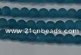 CEQ265 15.5 inches 4mm round matte blue sponge quartz beads