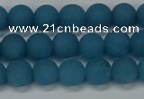 CEQ266 15.5 inches 6mm round matte blue sponge quartz beads