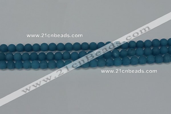 CEQ266 15.5 inches 6mm round matte blue sponge quartz beads