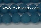 CEQ268 15.5 inches 10mm round matte blue sponge quartz beads