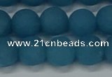 CEQ269 15.5 inches 12mm round matte blue sponge quartz beads