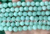 CEQ312 15.5 inches 8mm faceted round green sponge quartz beads