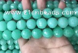 CEQ316 15.5 inches 16mm faceted round green sponge quartz beads