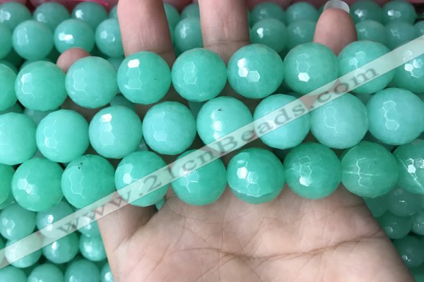 CEQ316 15.5 inches 16mm faceted round green sponge quartz beads