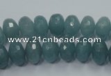 CEQ34 15.5 inches 6*10mm faceted rondelle blue sponge quartz beads