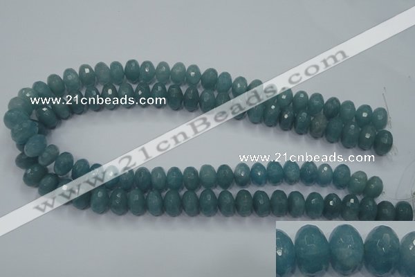 CEQ34 15.5 inches 6*10mm faceted rondelle blue sponge quartz beads