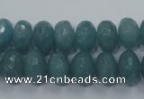 CEQ35 15.5 inches 8*12mm faceted rondelle blue sponge quartz beads