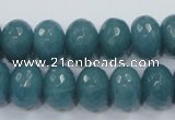 CEQ36 15.5 inches 10*14mm faceted rondelle blue sponge quartz beads