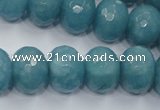 CEQ37 15.5 inches 12*16mm faceted rondelle blue sponge quartz beads