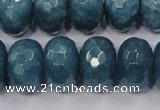 CEQ38 15.5 inches 13*18mm faceted rondelle blue sponge quartz beads