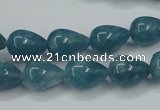 CEQ45 15.5 inches 10*14mm teardrop blue sponge quartz beads