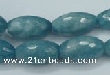 CEQ76 15.5 inches 13*23mm faceted rice blue sponge quartz beads