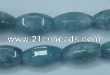 CEQ80 15.5 inches 10*20mm faceted rice blue sponge quartz beads