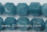 CEQ88 15.5 inches 16*17mm faceted nuggets blue sponge quartz beads