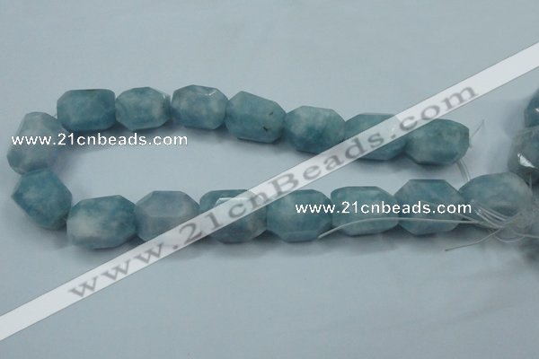 CEQ90 15.5 inches 18*25mm faceted nuggets blue sponge quartz beads