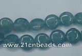 CEQ92 15.5 inches 10mm flat round blue sponge quartz beads