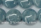 CEQ97 15.5 inches 20mm flat round blue sponge quartz beads