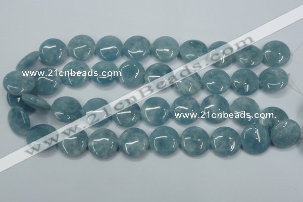 CEQ97 15.5 inches 20mm flat round blue sponge quartz beads