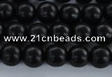 CEY02 15.5 inches 6mm round black ebony wood beads wholesale