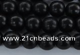 CEY03 15.5 inches 8mm round black ebony wood beads wholesale