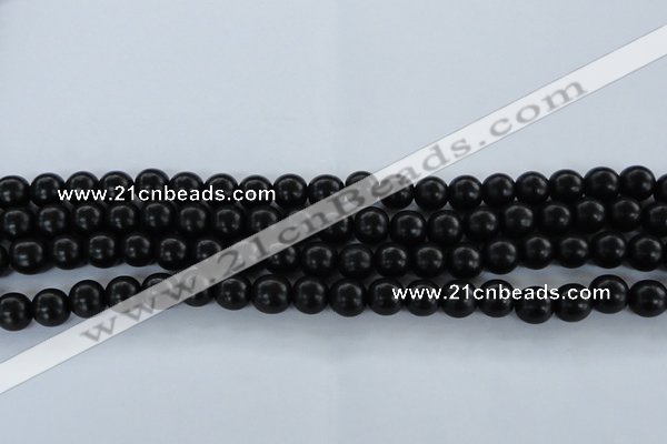 CEY03 15.5 inches 8mm round black ebony wood beads wholesale