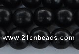 CEY06 15.5 inches 14mm round black ebony wood beads wholesale