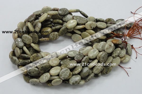 CFA10 15.5 inches 13*18mm oval chrysanthemum agate gemstone beads