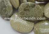 CFA12 15.5 inches 22*30mm oval chrysanthemum agate gemstone beads