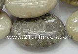 CFA14 15.5 inches 30*40mm oval chrysanthemum agate gemstone beads