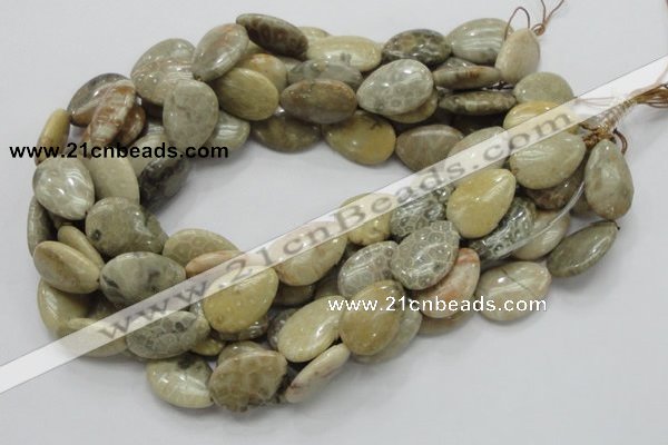 CFA15 15.5 inches 18*25mm flat teardrop chrysanthemum agate beads