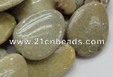 CFA16 15.5 inches 22*30mm flat teardrop chrysanthemum agate beads