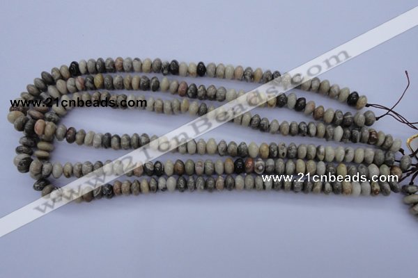 CFA201 15.5 inches 5*8mm rondelle chrysanthemum agate beads