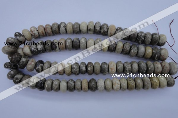 CFA213 15.5 inches 8*16mm faceted rondelle chrysanthemum agate beads