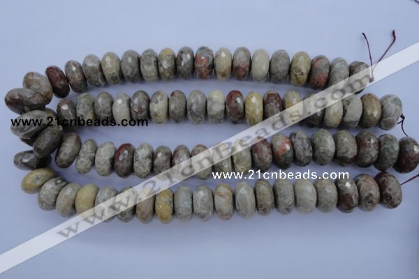 CFA214 15.5 inches 10*20mm faceted rondelle chrysanthemum agate beads