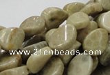 CFA22 15.5 inches 10*14mm twisted teardrop chrysanthemum agate beads