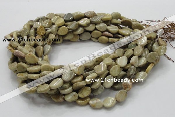 CFA22 15.5 inches 10*14mm twisted teardrop chrysanthemum agate beads
