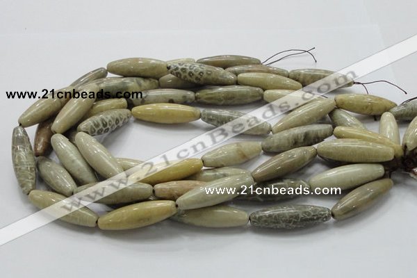 CFA25 15.5 inches 12*40mm rice chrysanthemum agate gemstone beads