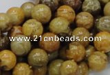 CFA33 15.5 inches 10mm round yellow chrysanthemum agate beads