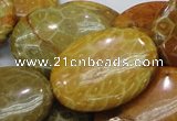 CFA50 15.5 inches 30*40mm oval yellow chrysanthemum agate beads