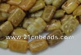 CFA51 15.5 inches 8*12mm rectangle yellow chrysanthemum agate beads