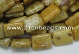 CFA52 15.5 inches 10*14mm rectangle yellow chrysanthemum agate beads