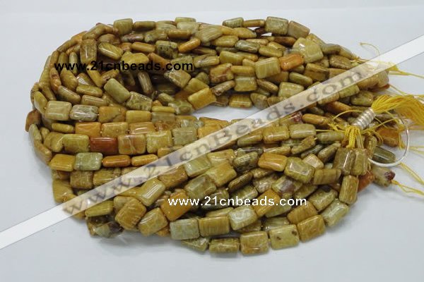 CFA52 15.5 inches 10*14mm rectangle yellow chrysanthemum agate beads