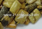 CFA53 15.5 inches 13*18mm rectangle yellow chrysanthemum agate beads